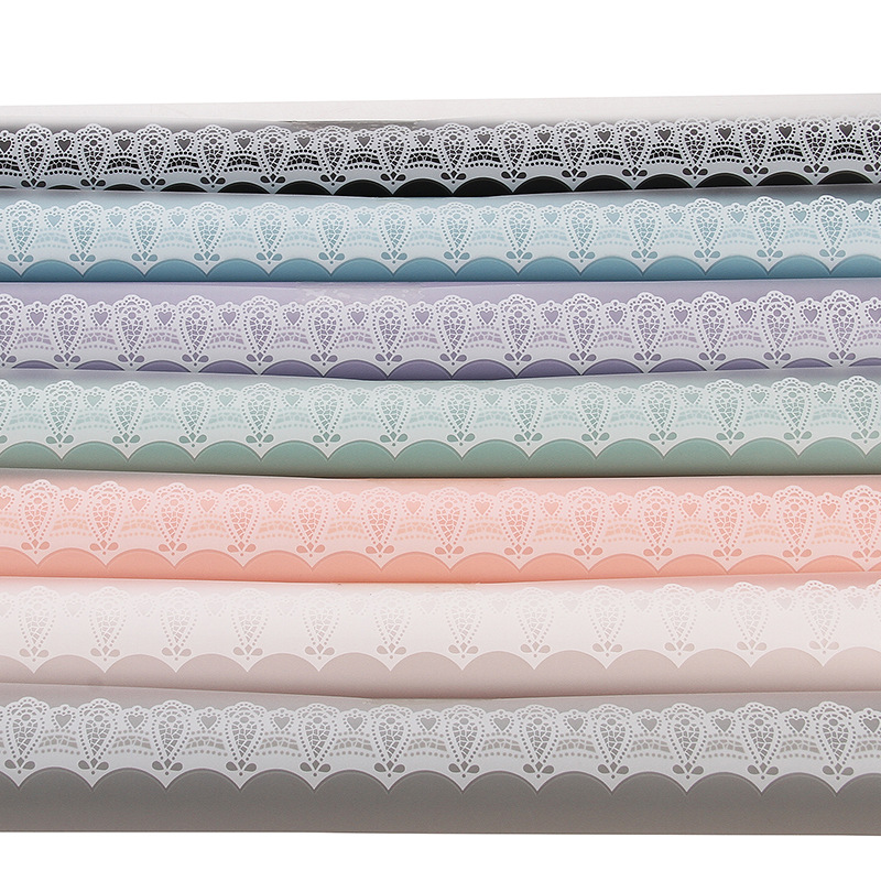 Papel mate con borde de encaje（06#）