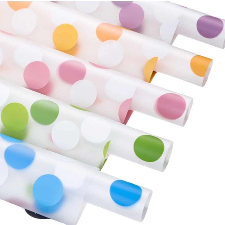 Papel de burbujas, papel de flores, papel de regalo de flores de lunares translúcido（45#）