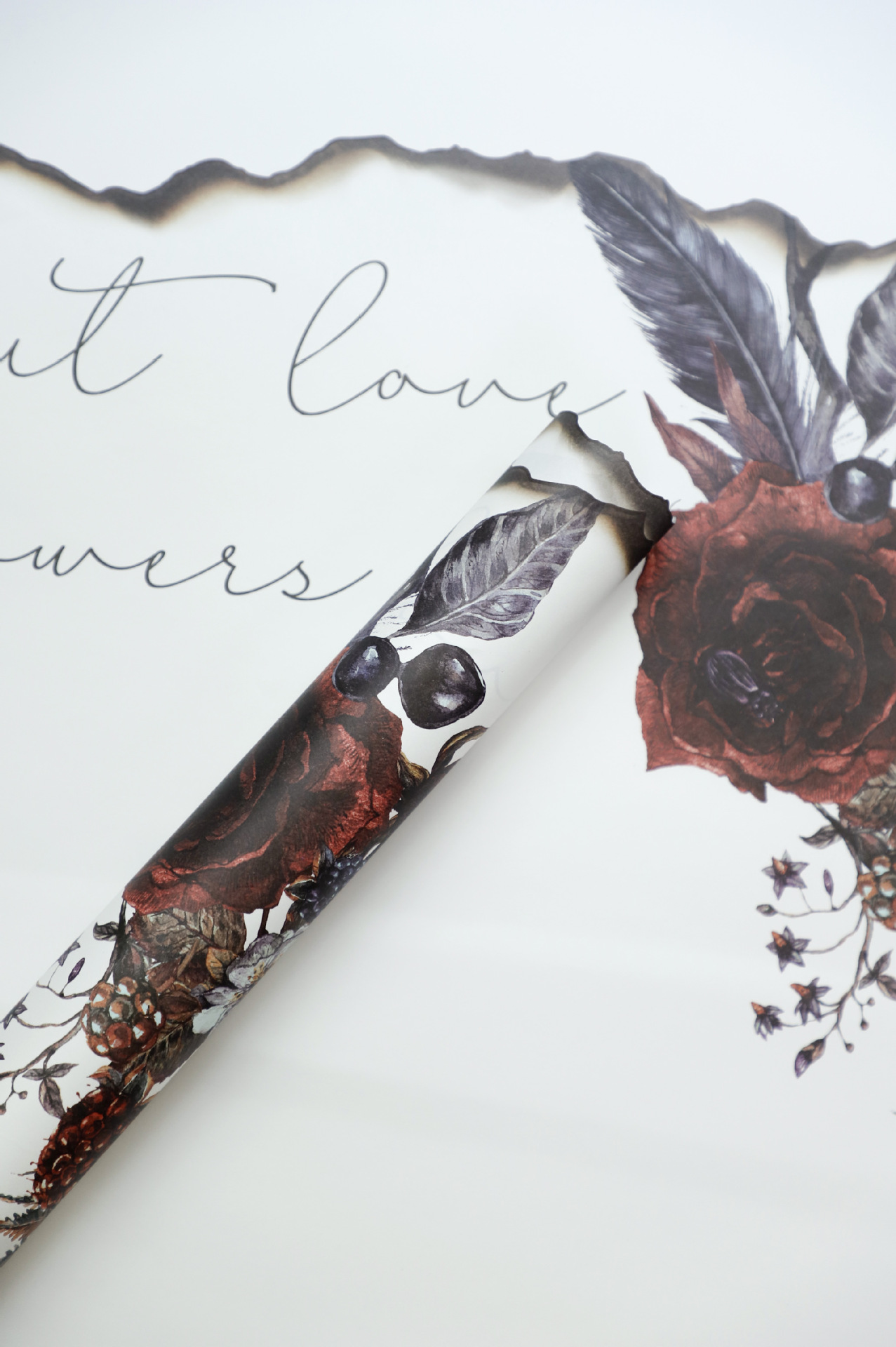 Nuevo papel de regalo de flores de papel de llama de papel de llama（51#）