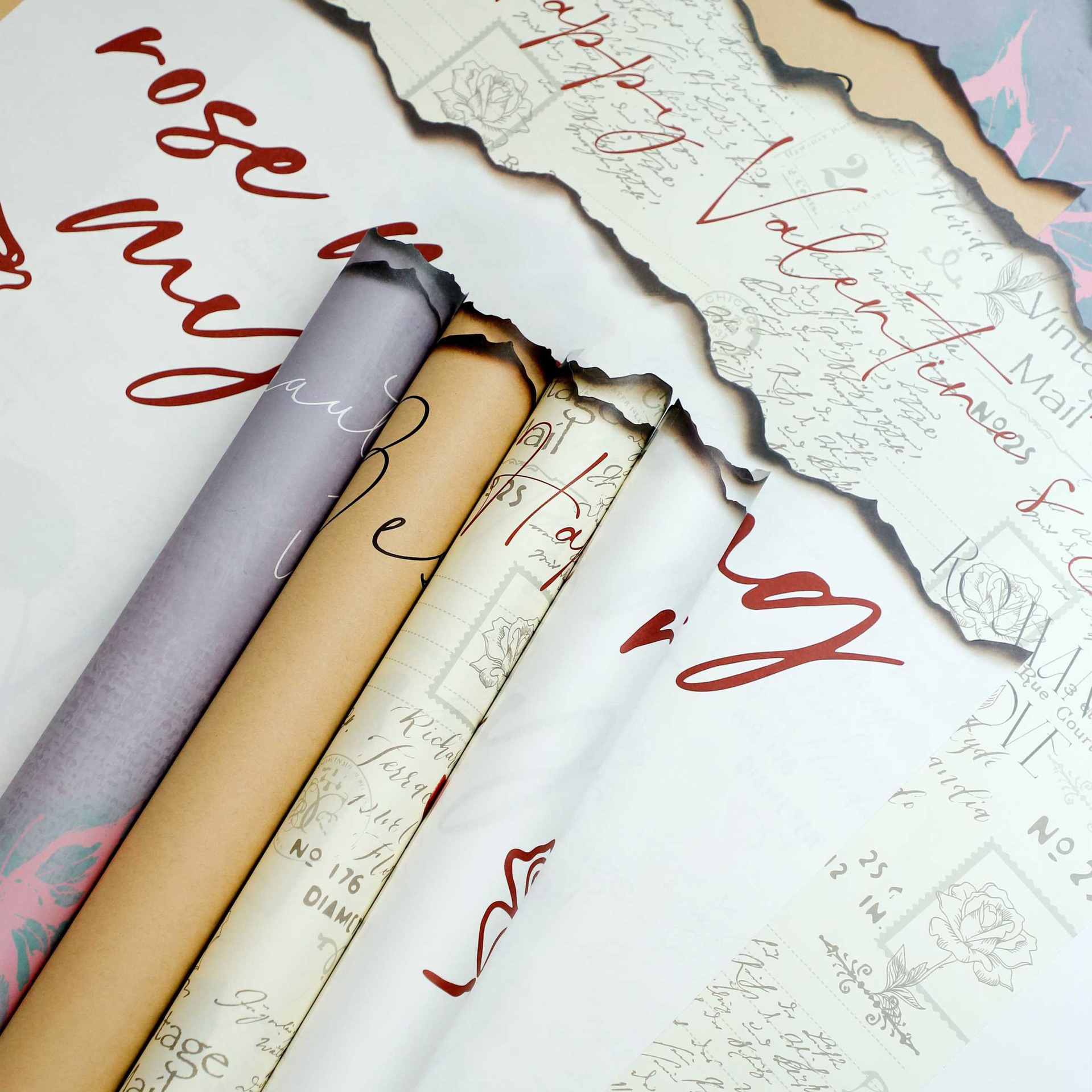 Nuevo papel de regalo de flores de papel de llama de papel de llama（51#）