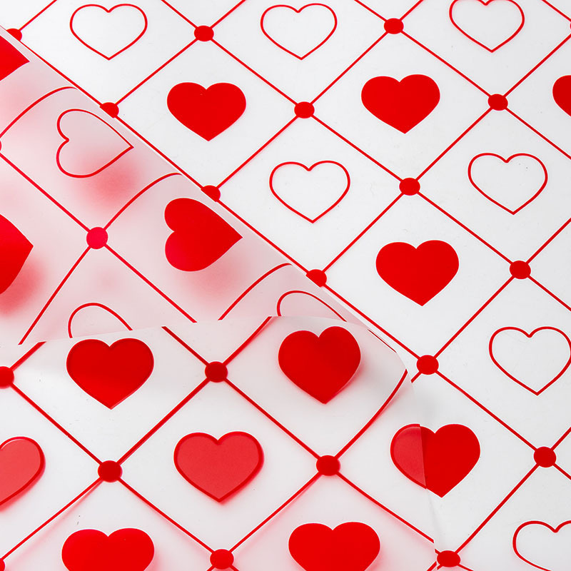 Embalaje de ramo de flores con patrón de amor popular（22#）