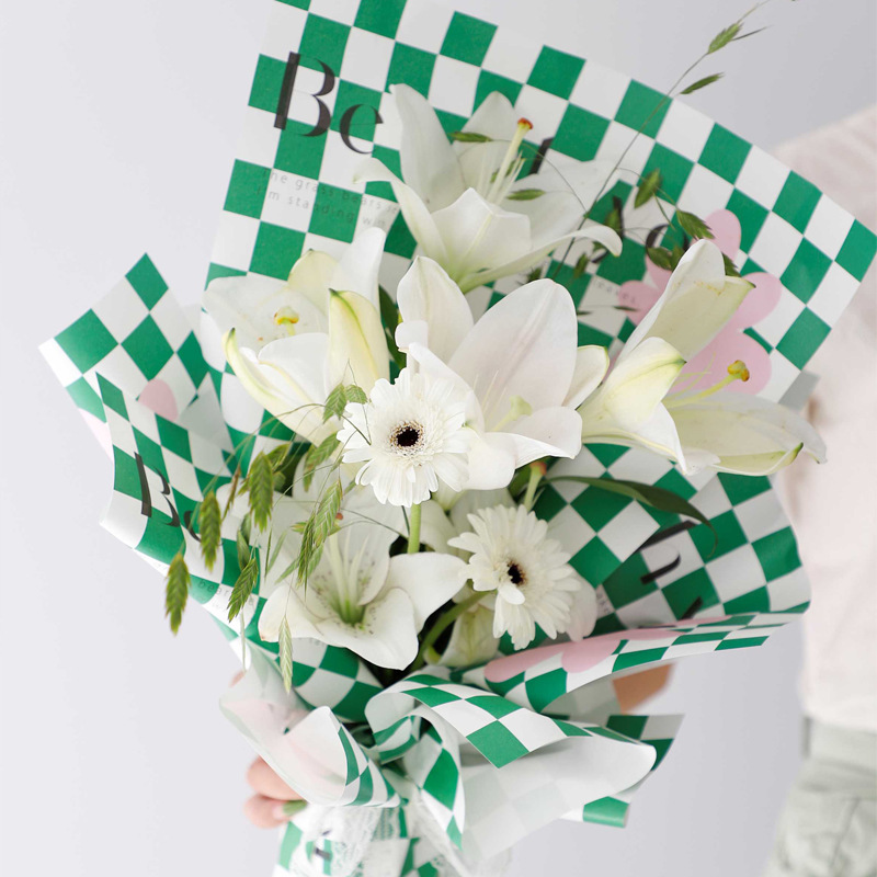 Papel de regalo estilo amor de la serie de tablero de ajedrez estilo celebridad de Internet（47#）