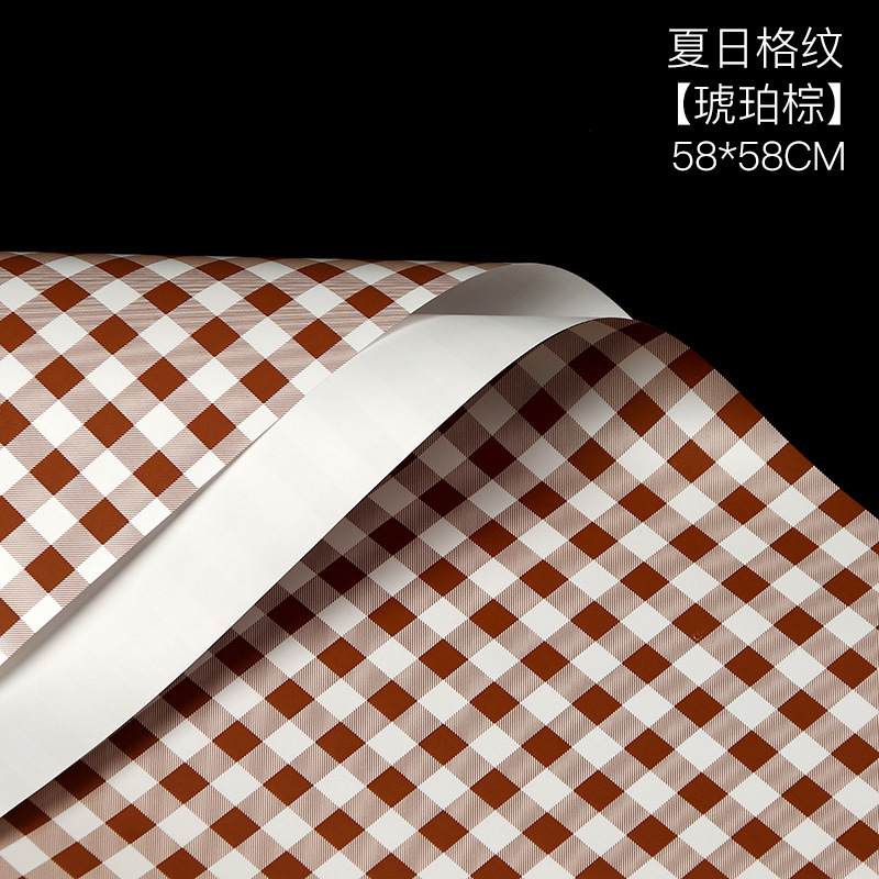 Papel de regalo de flores cuadradas a cuadros（14#）