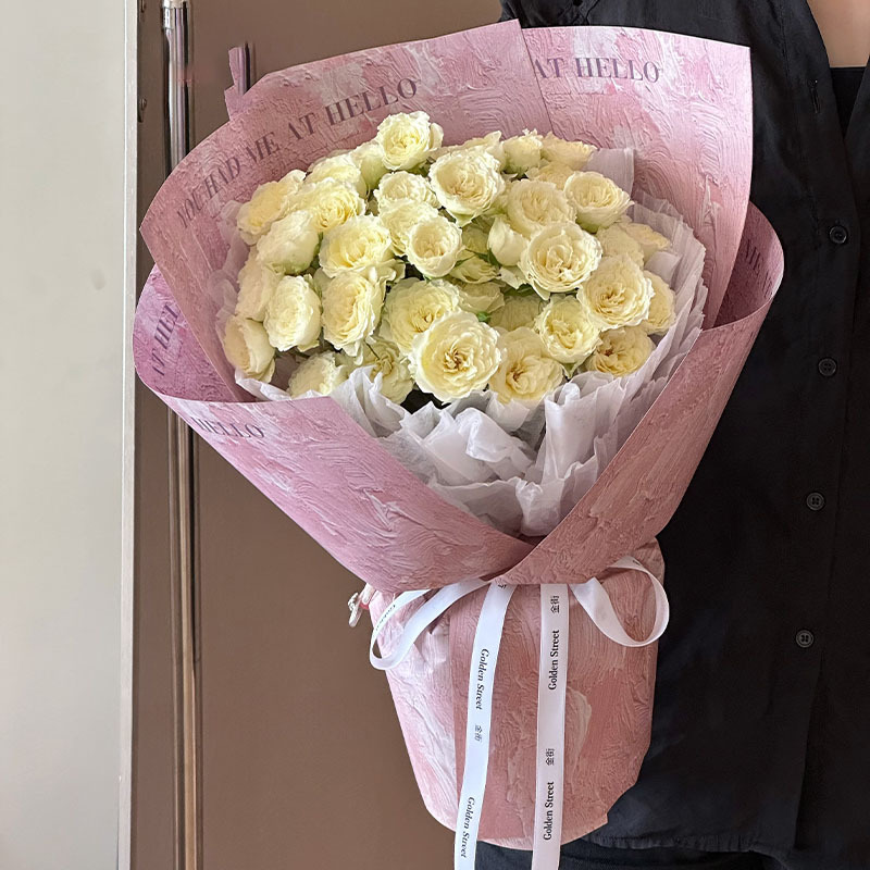 Papel de regalo de flores de papel de pintura al óleo de ciruela y soja（43#）