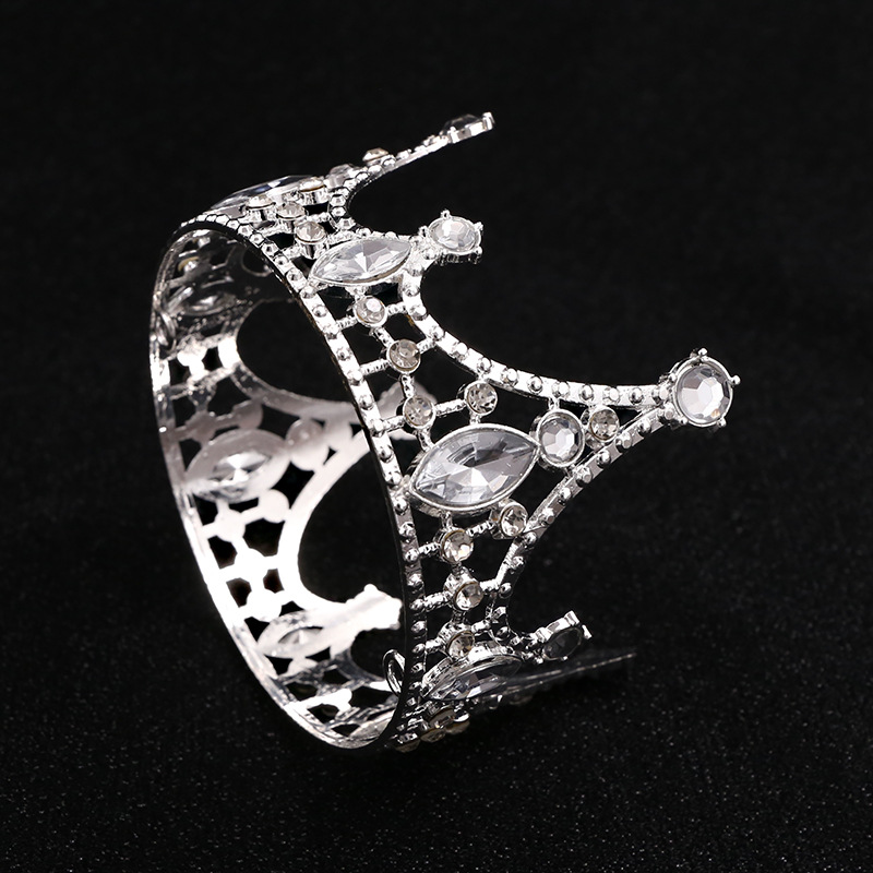 Decoración de corona de pastel de cumpleaños adornos tiara redonda para niños（18#）