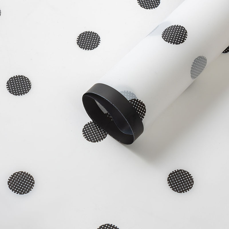 Papel de regalo de flores con borde dorado circular（24#）