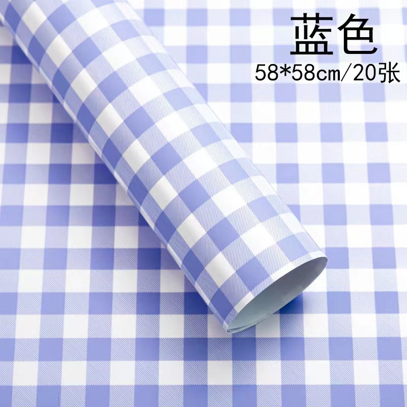 Papel de regalo de flores cuadradas a cuadros（14#）