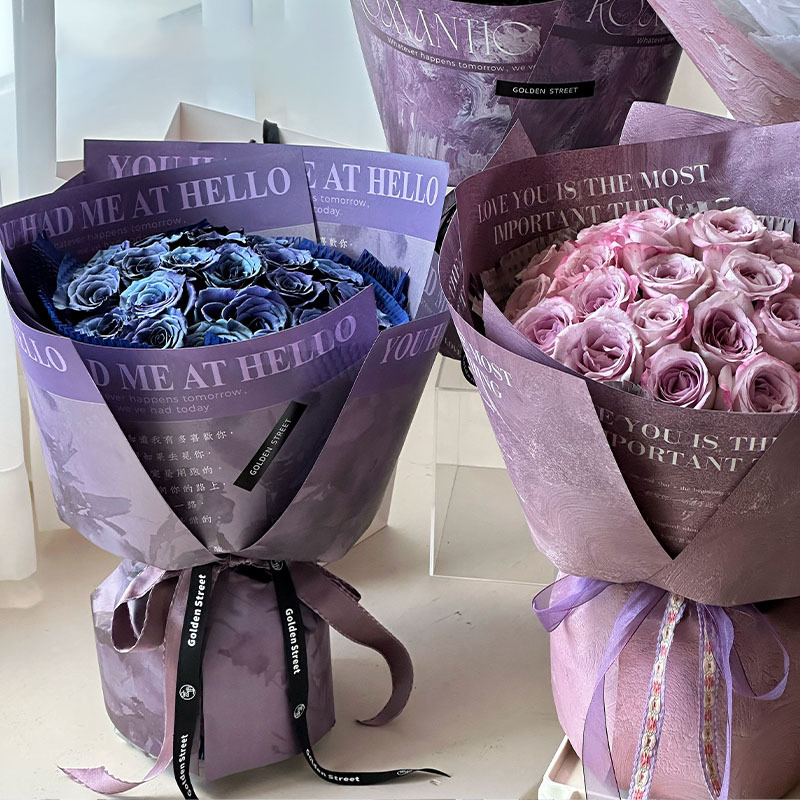 Papel de regalo de flores de papel de pintura al óleo de ciruela y soja（43#）