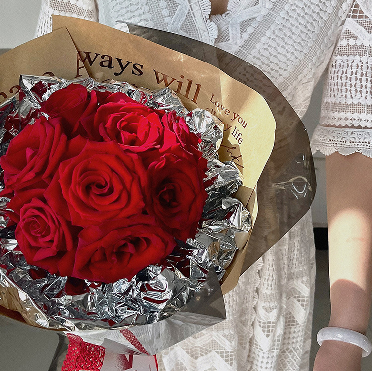 Papel de regalo de flores de papel espejo（33#）