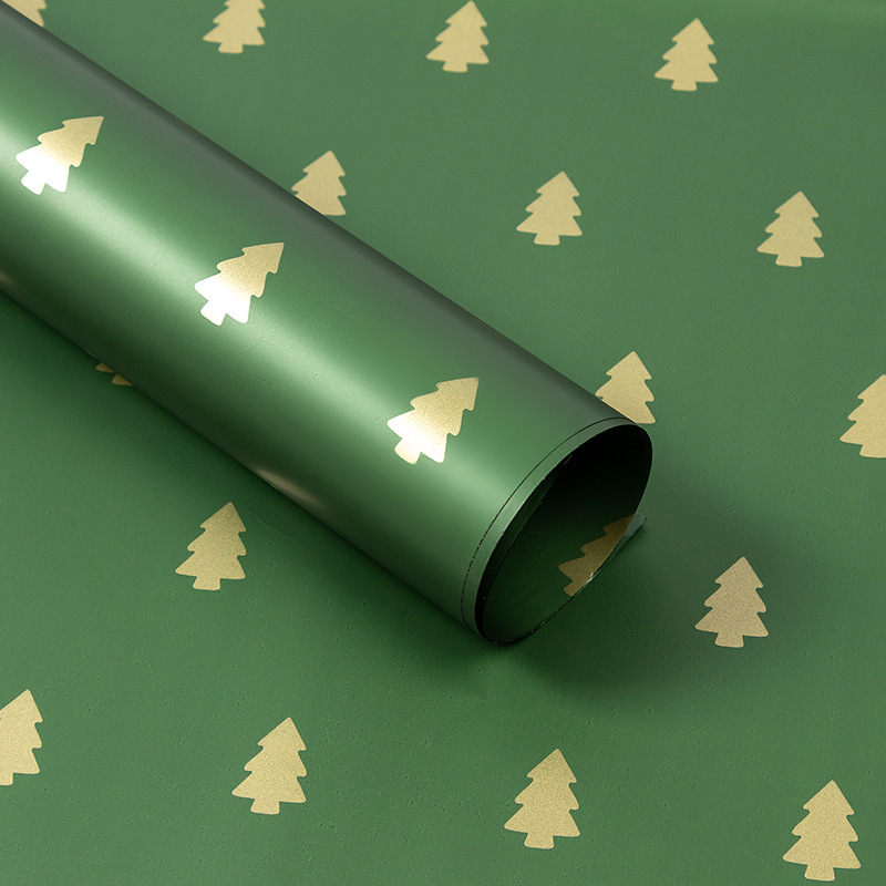 Embalaje navideño Papel de flores para envolver manzanas de Nochebuena（21#）