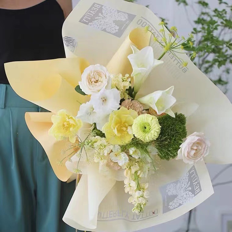 Papel de regalo de flores con película de gelatina Diewu（29#）