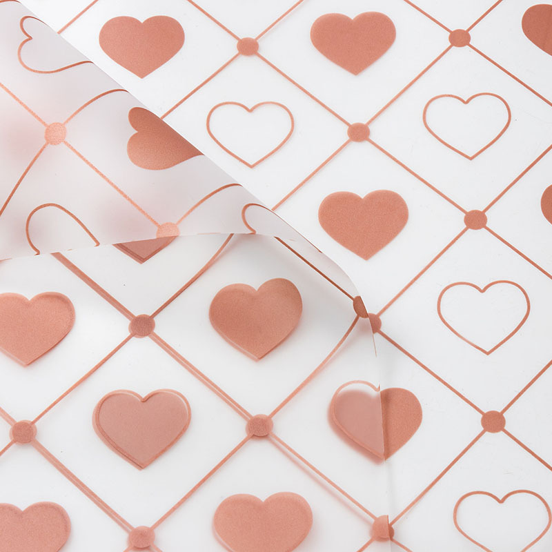 Embalaje de ramo de flores con patrón de amor popular（22#）