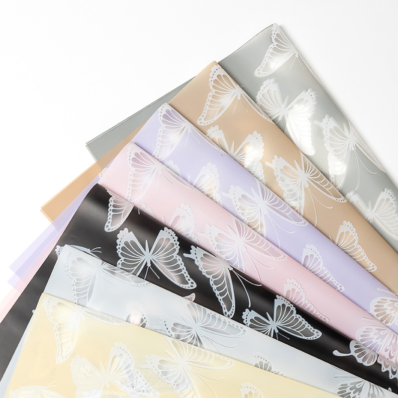 Papel de regalo de flores con película de gelatina Diewu（29#）