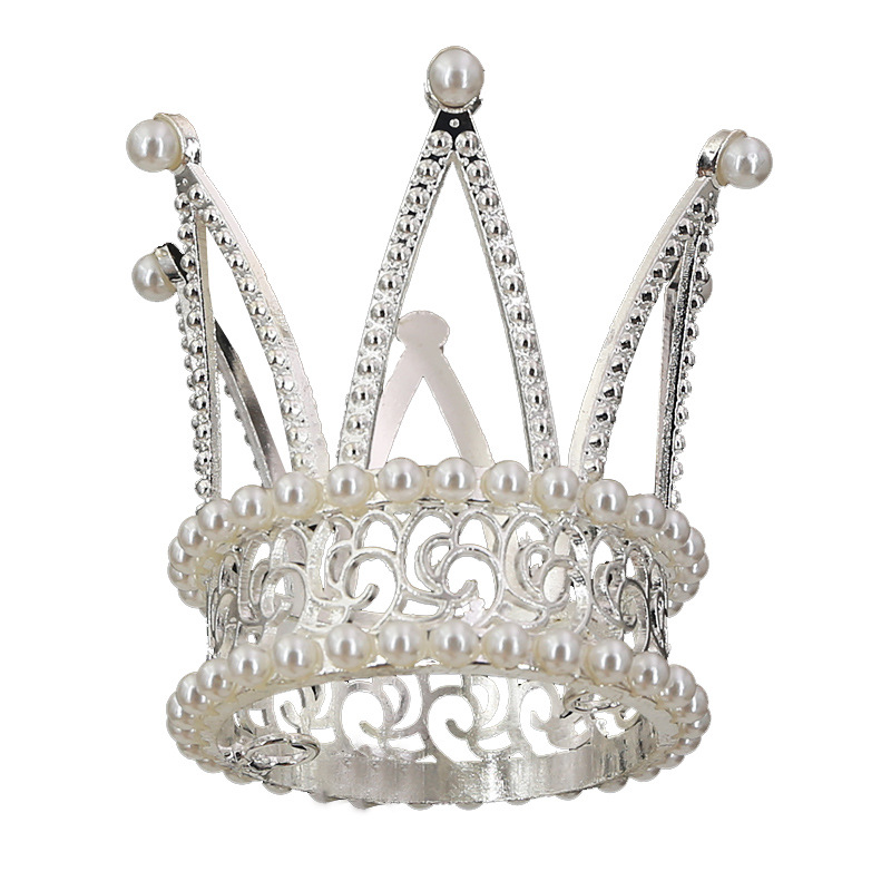 Nueva corona de actuación de fiesta de cumpleaños con tiara redonda dorada（20#）