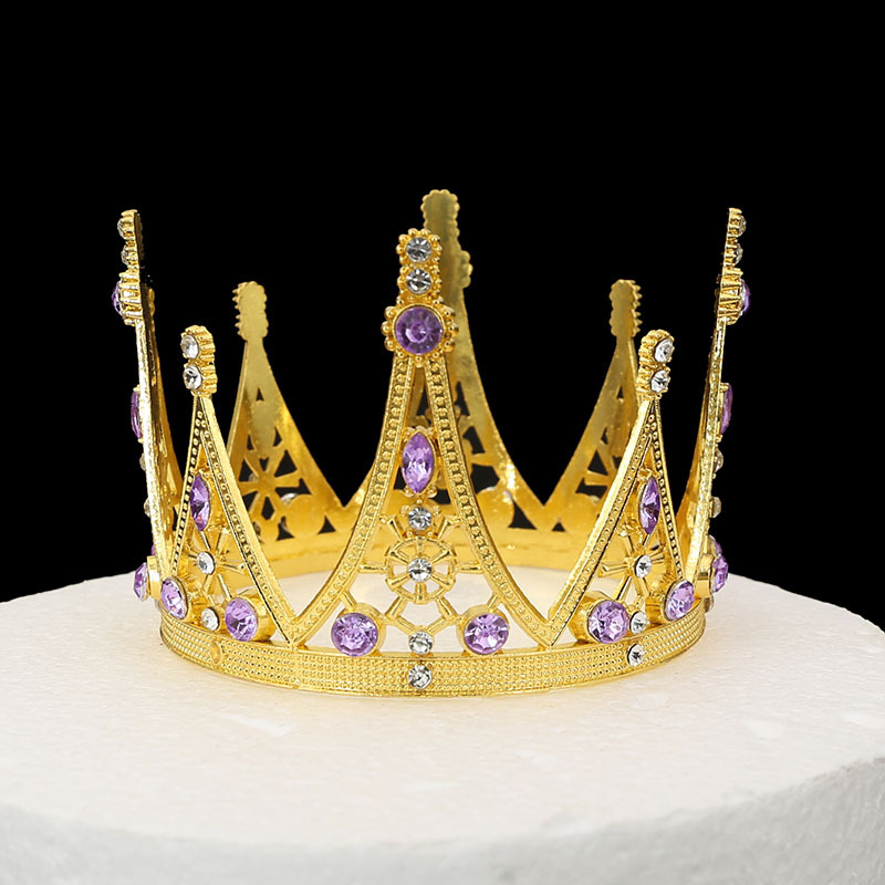 Tocado de aleación de corona redonda barroco europeo y americano（19#）