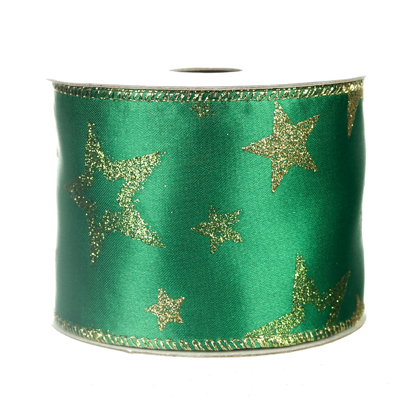 Cinta Navideña Verde Copos Nieve Tipo Yute | Mayoreo Fábrica | IVA y Envío Incluido