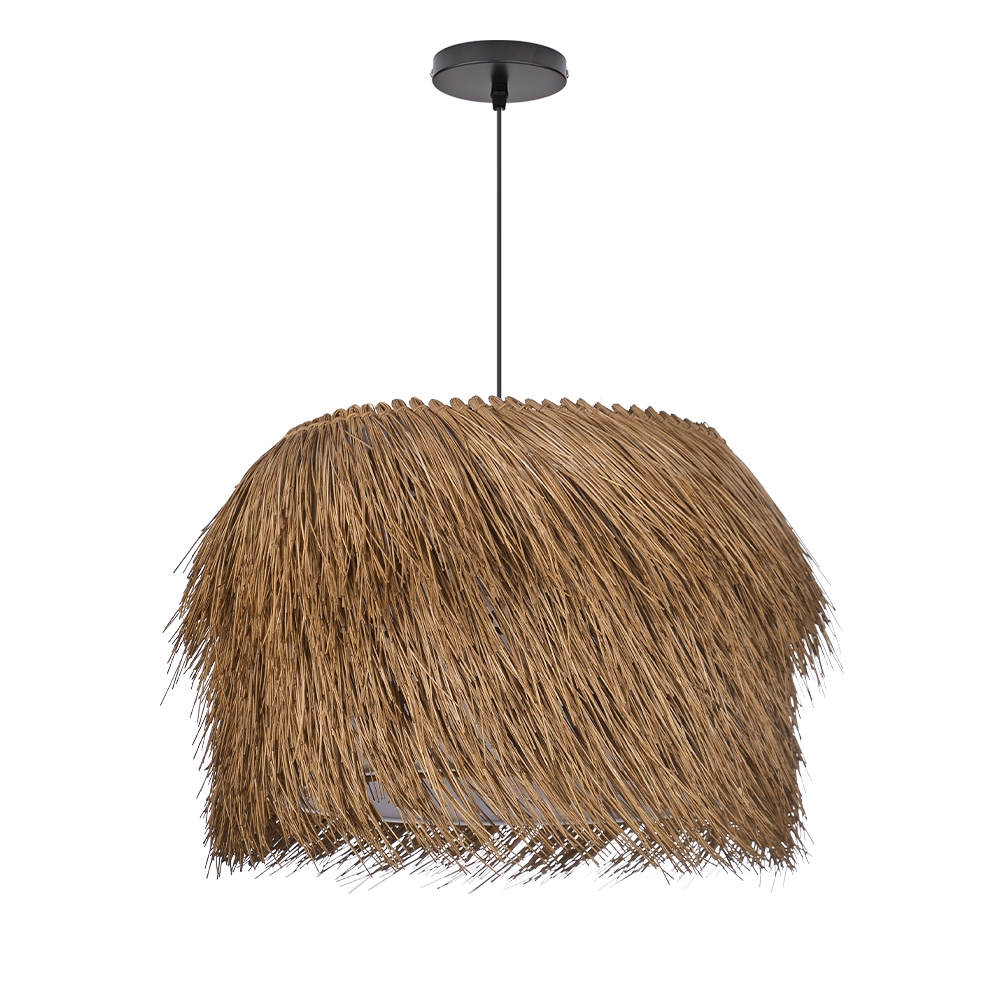 Wabi-sabi Rattan Wicker Pendant Light for Dining Room-Handwovenlamp