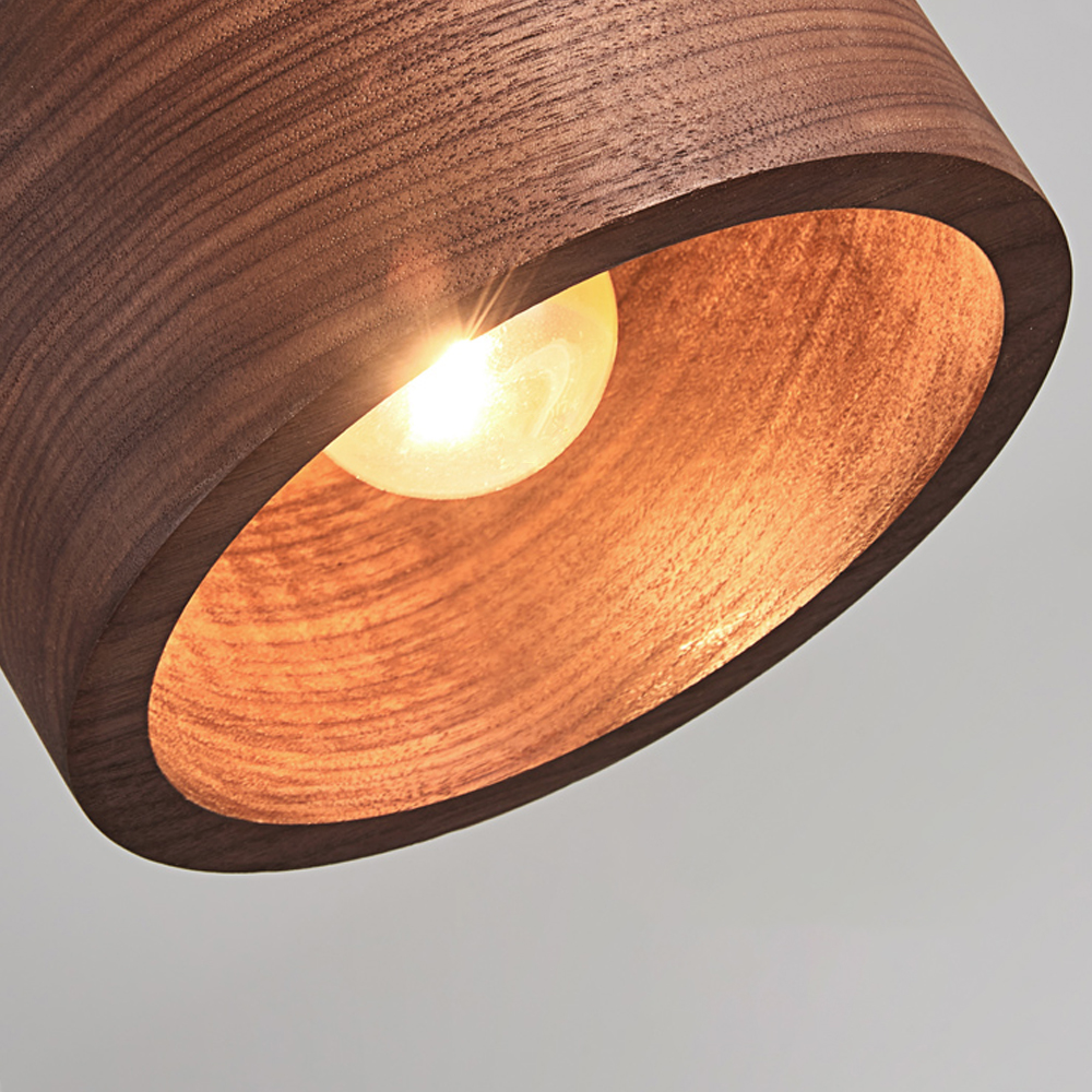 Bedroom Bedside Chandelier Light Luxury Walnut Solid Wood Small Pendant Light-Handwovenlamp