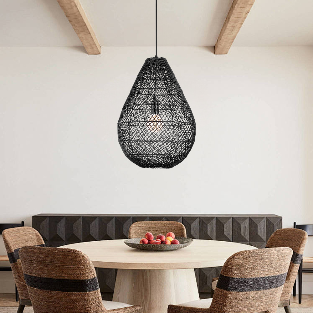 Staircase Living Room Rattan Pendant Lights Shade-Handwovenlamp