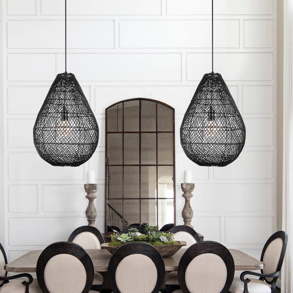 Staircase Living Room Rattan Pendant Lights Shade-Handwovenlamp