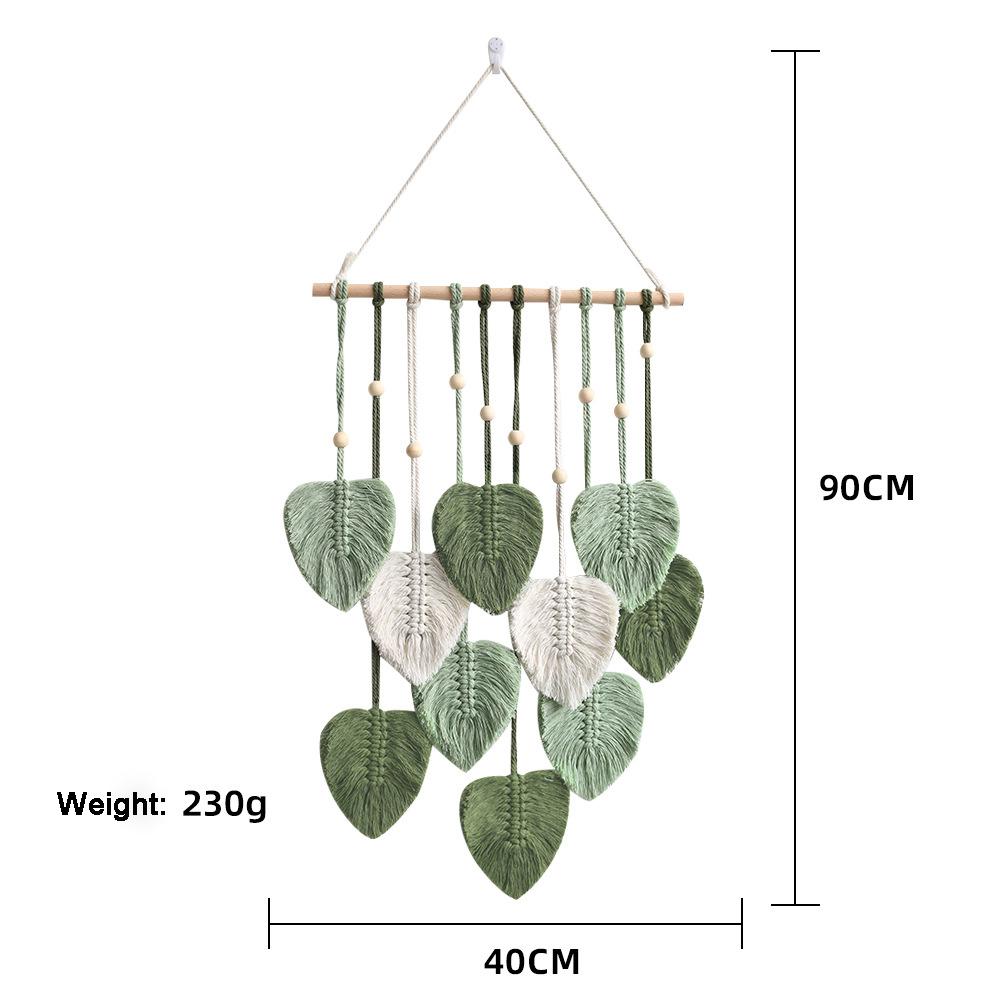 Bohemian Wall Decor Hand-woven Cotton Rope Leaf Tapestry Living Room Design-Handwovenlamp