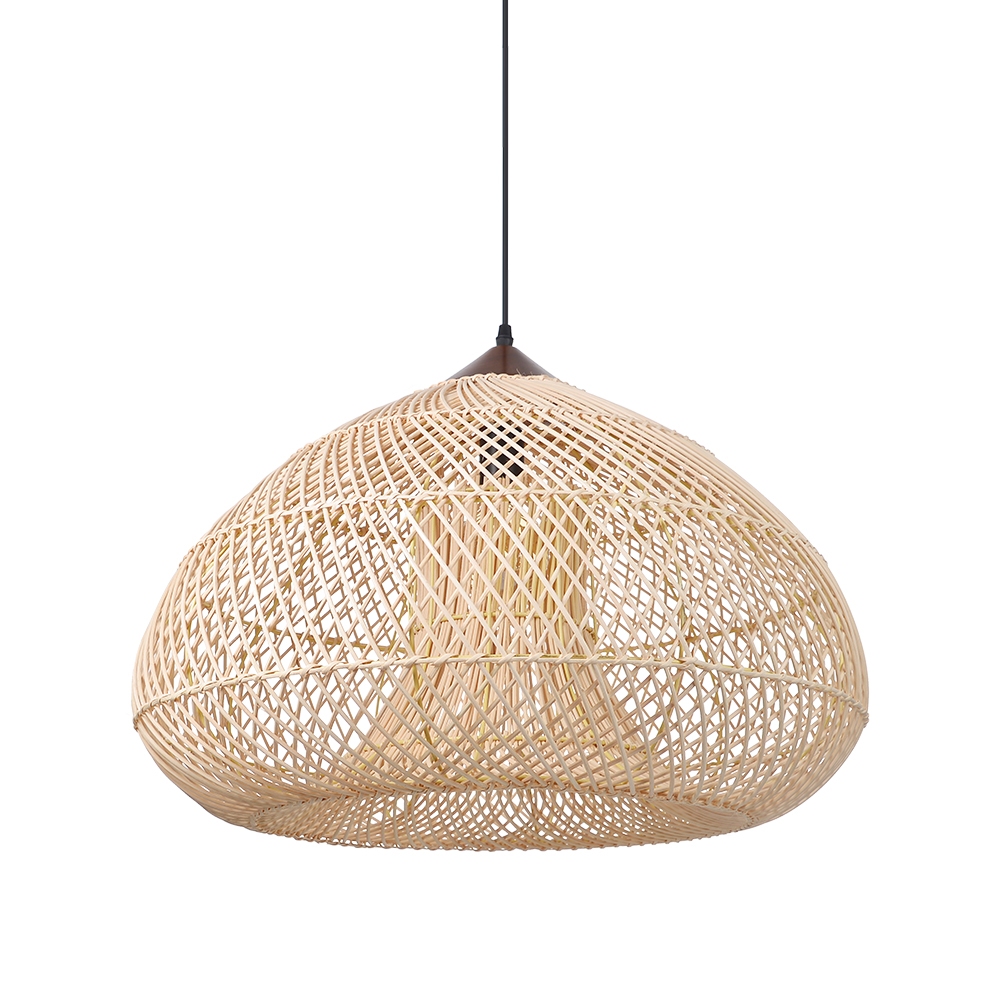 Wabi Sabi Style Retro Dining Room Chandelier Rattan Zen Pendant Light-Handwovenlamp