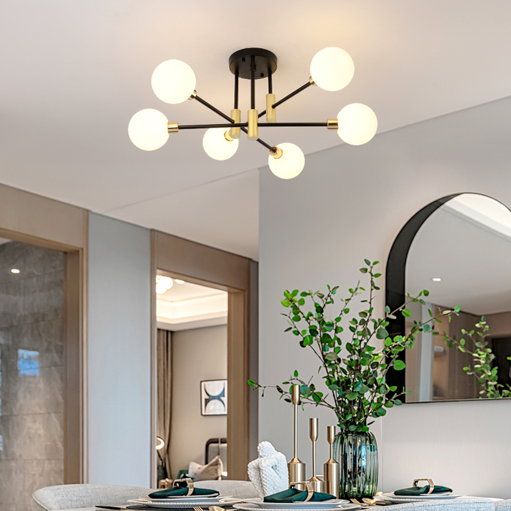 Nordic Milk White Ceiling Lamp Luxury Chandelier For Bedroom-Handwovenlamp