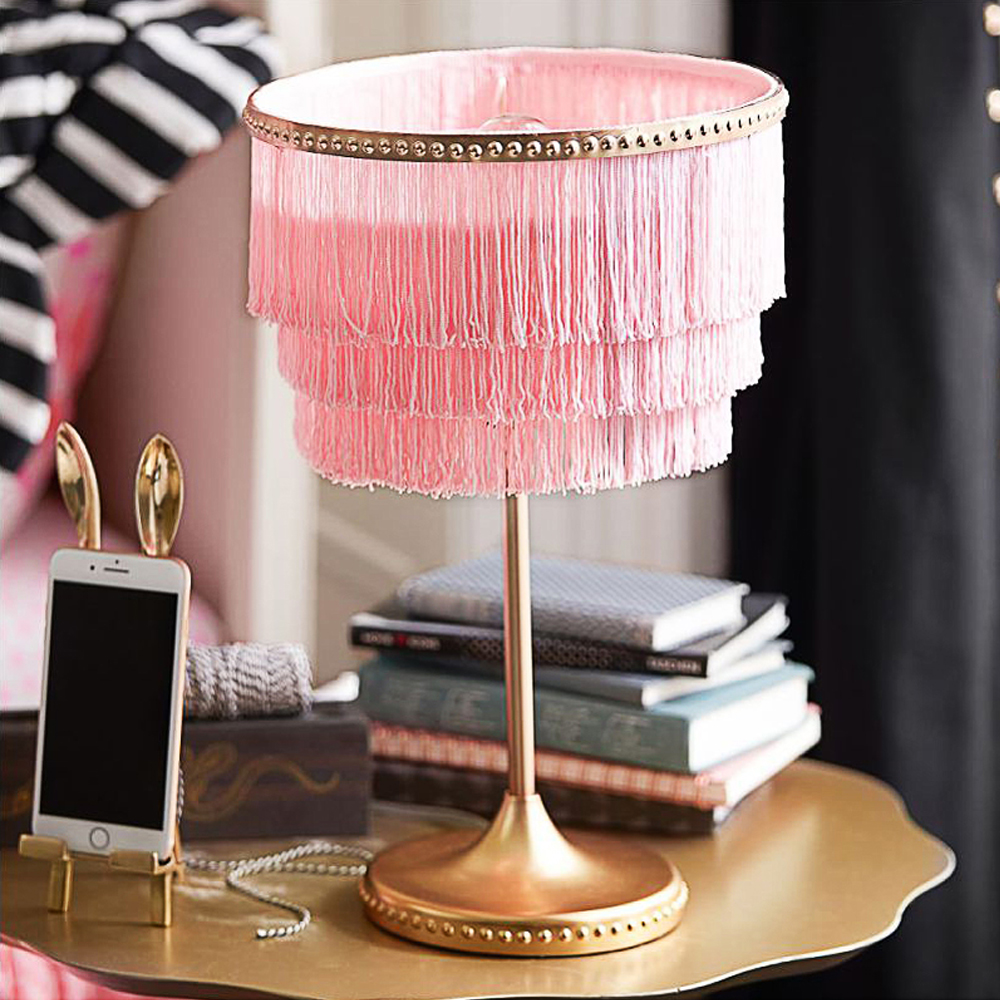 Nordic Tassel Table Lamp Macaron Bedside Lamp-Handwovenlamp