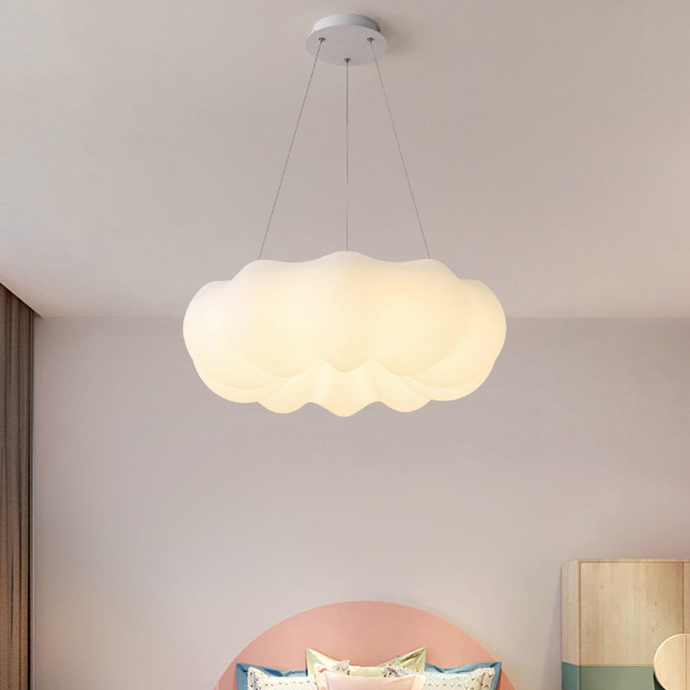 Nordic Cloud Shape Nursery Eye-protecting Chandelier Kid's Bedroom Ceiling Lamp-Handwovenlamp