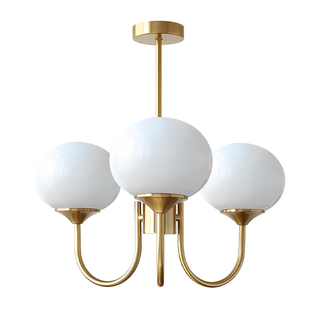 Modern 5-Light Globe Chandelier Light Fixture with Pink Smooth Glass Shade French Home Decor Glass Hanging Lamp-Handwovenlamp