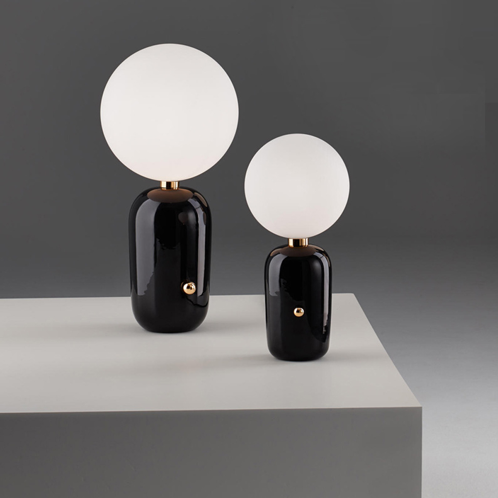 Nordic Simple Bedroom Bedside Light Luxury Glass Ball Table Lamp-Handwovenlamp