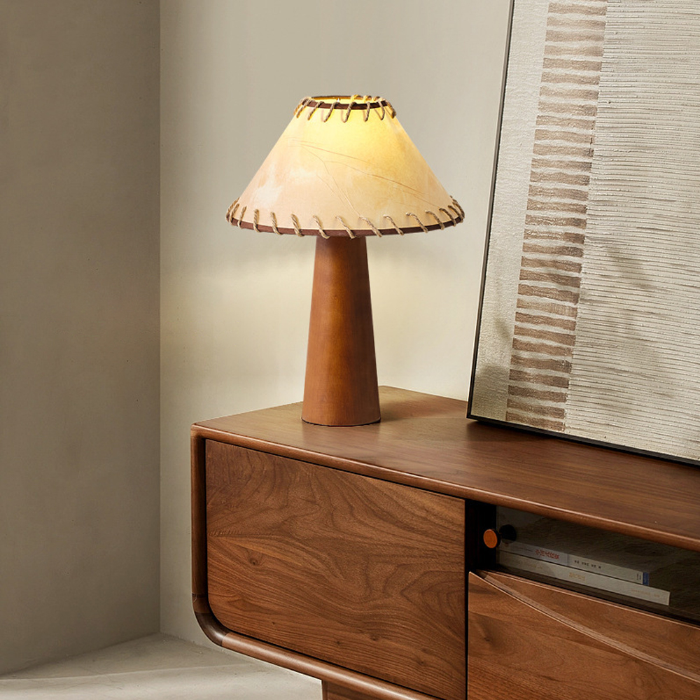 Mid-Century Modern Mushroom Table Lamp Creative Personality Parchment Bedside lamp-Handwovenlamp