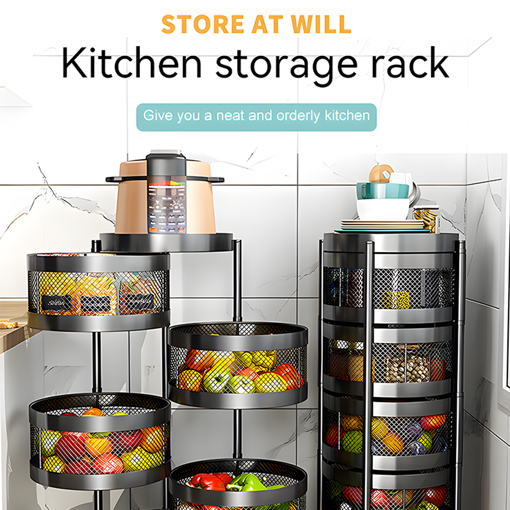 Multifunctional Kitchen Shelf Multi-layer Rotatable Storage Rack-Handwovenlamp