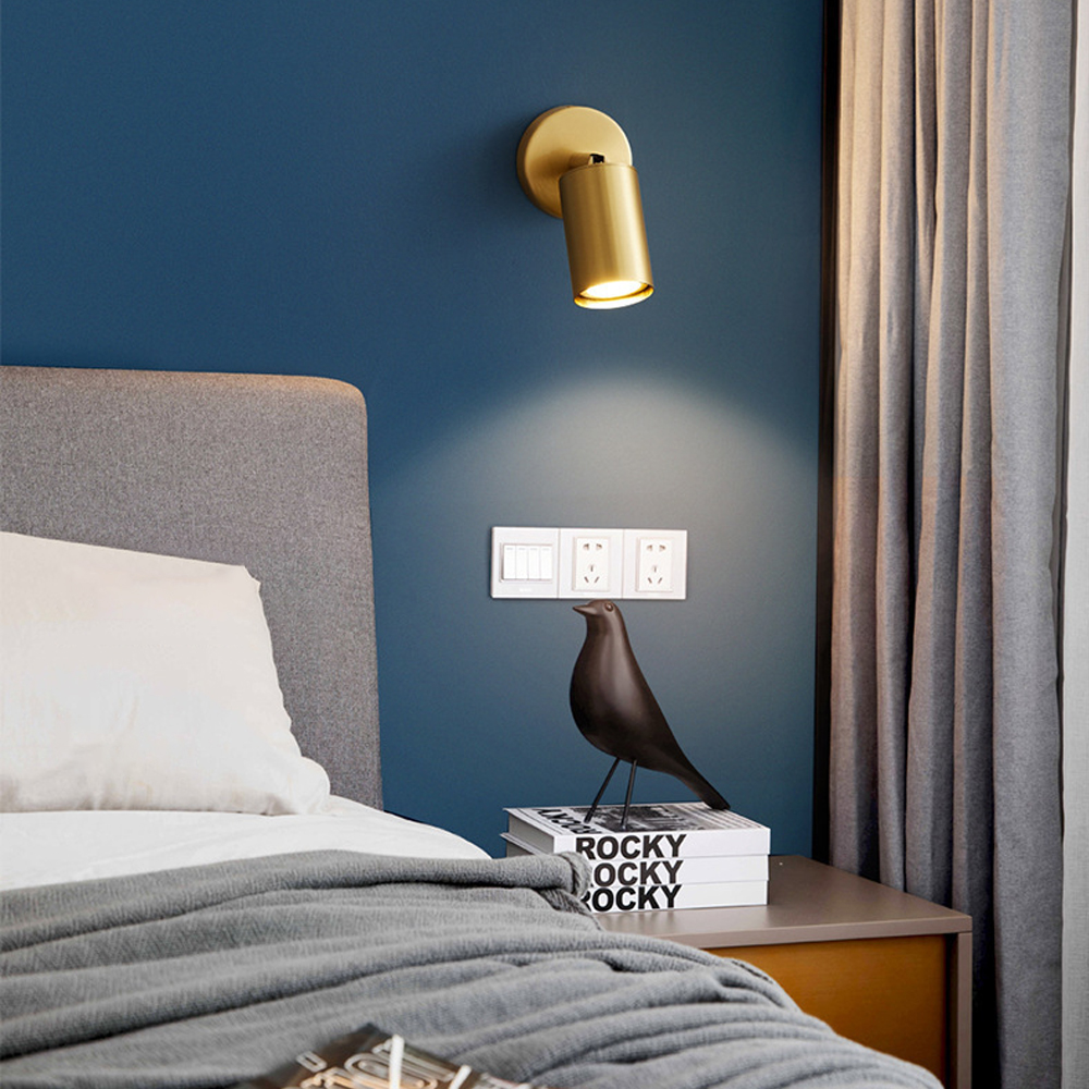 Modern Luxury Bedroom Bedside Copper Wall Lamp Corridor Simple Spotlight-Handwovenlamp