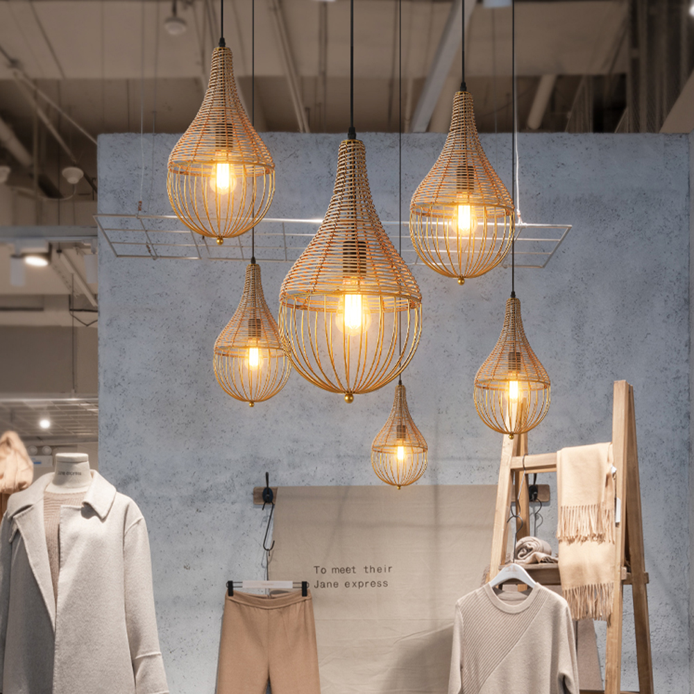 Nordic Metal Pendant Light Unique Design Restaurant Kitchen Island Chandelier-Handwovenlamp