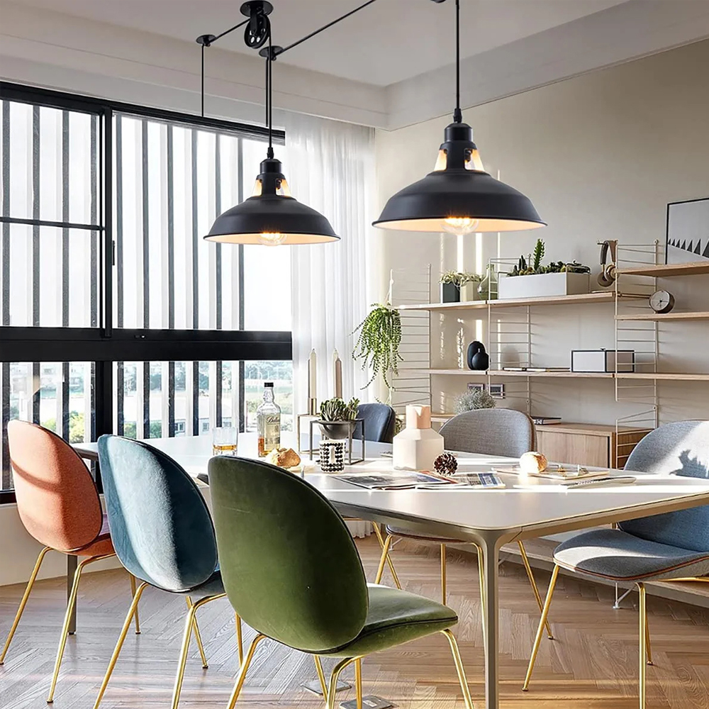 Retro Industrial Plug In Metal Pendant Light Creative Pot Cover Chandelier-Handwovenlamp