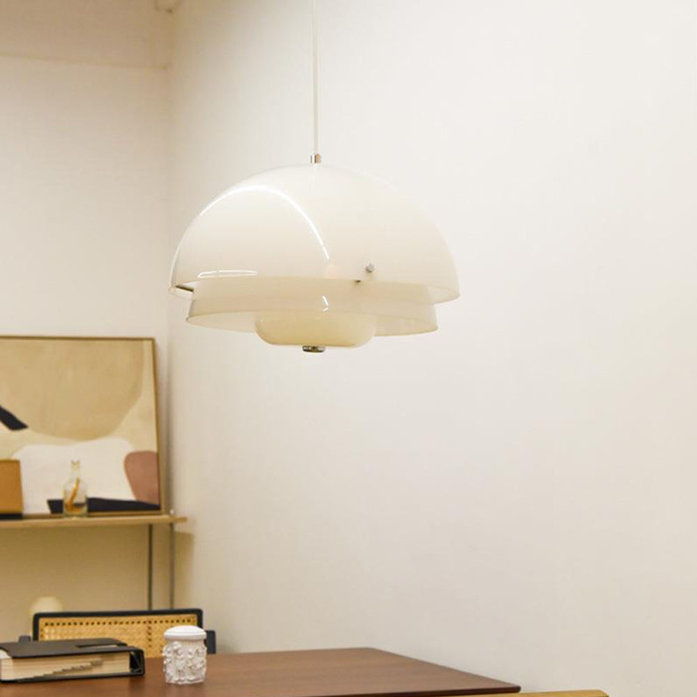 Vintage French Dining Table Lamp Living Room Glass Pendant Light-Handwovenlamp