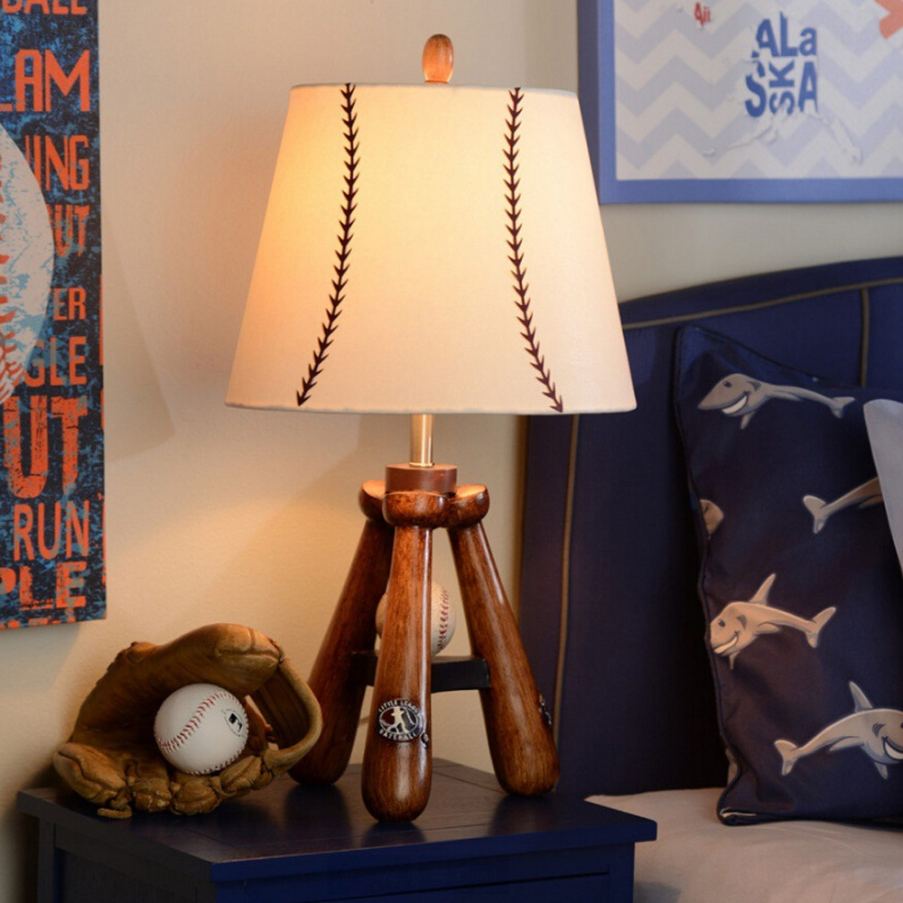 Retro Baseball Table Lamp Nordic Living Room Bedroom Desk Lamp-Handwovenlamp