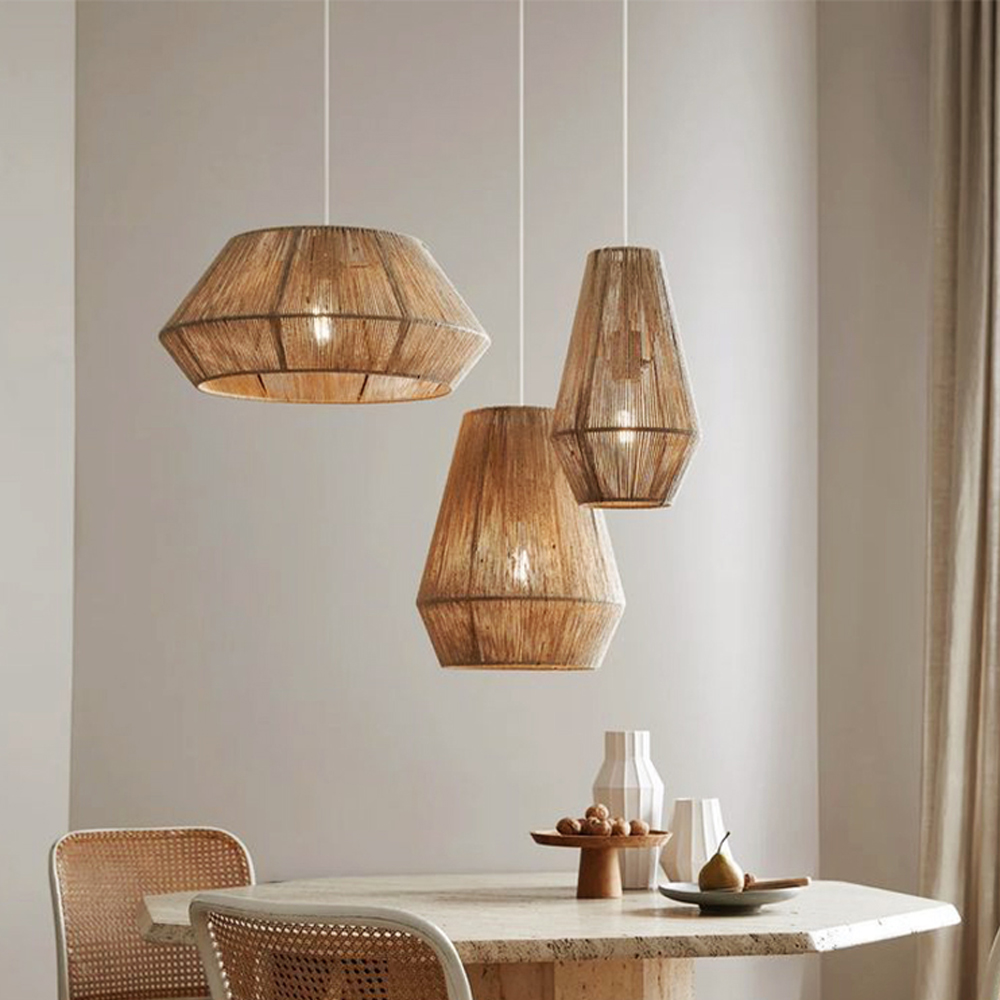 Wabi-sabi Dining Room Hemp Rope Pendant Light B&B Balcony Creative Lampshade-Handwovenlamp