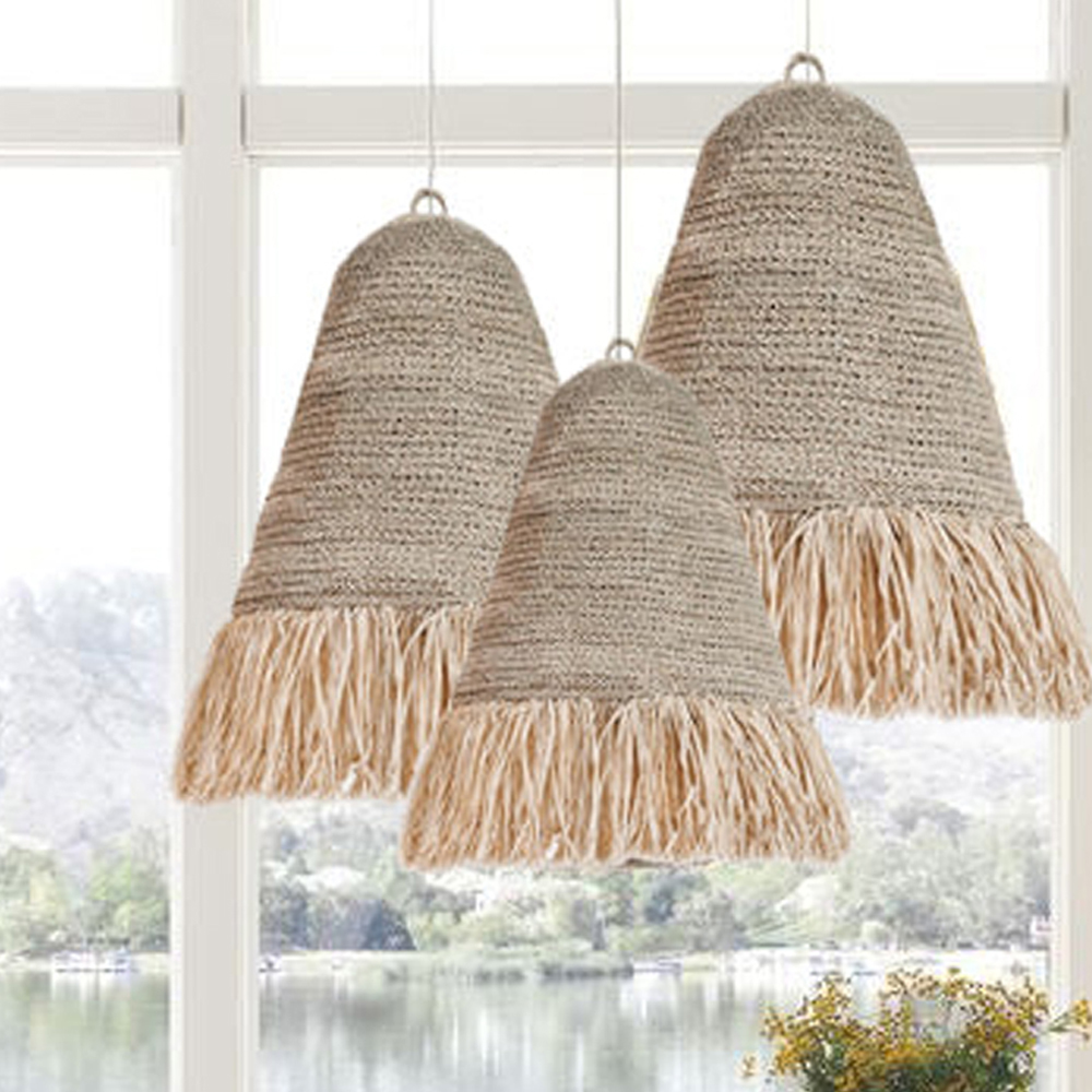 Wabi-Sabi Vintage Raffia Chandelier-Handwovenlamp