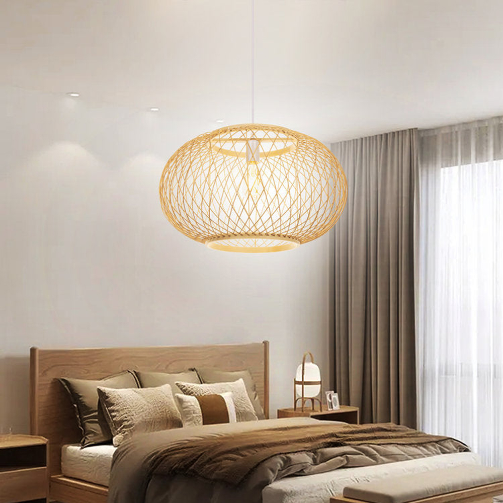 Restaurant decor bamboo Pendant Lamp Fixture Kitchen Island Lighting Furniture-Handwovenlamp