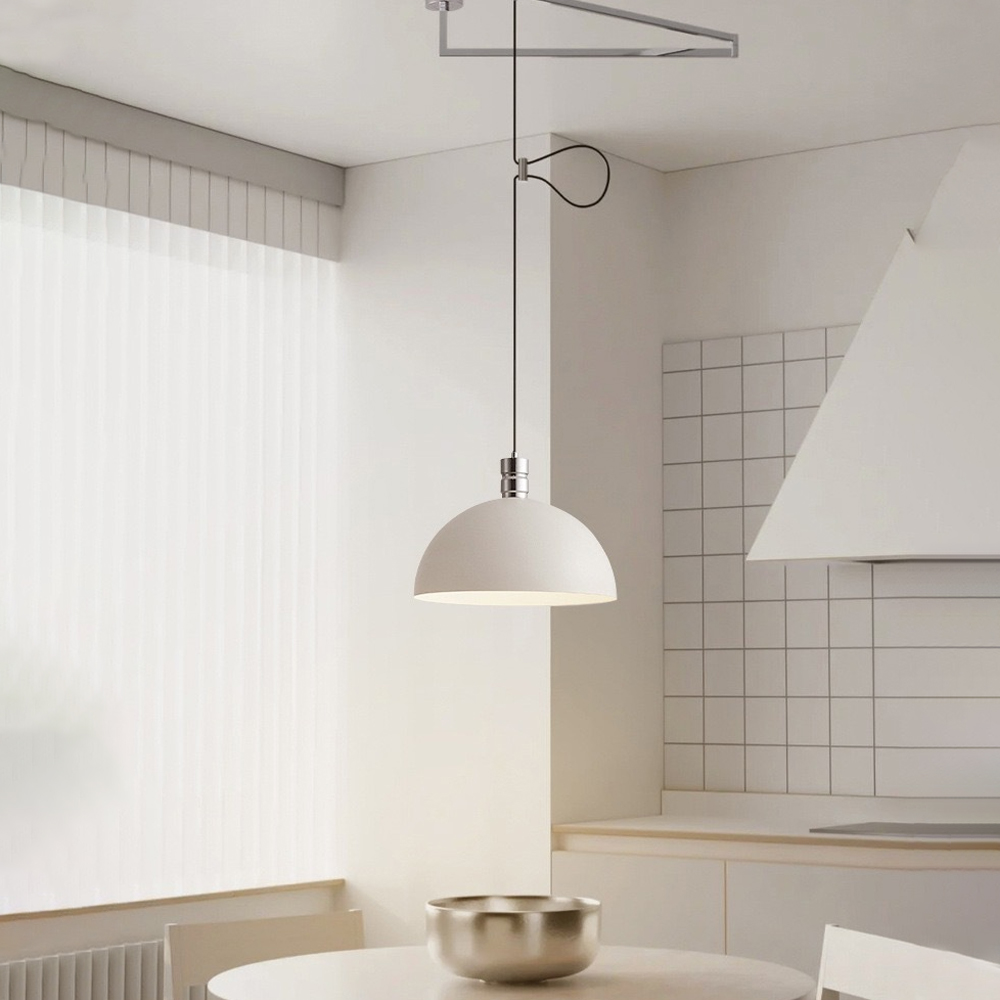 Dining Room Danish Flush Mount Ceiling Light Dome Chandelier Lighting-Handwovenlamp