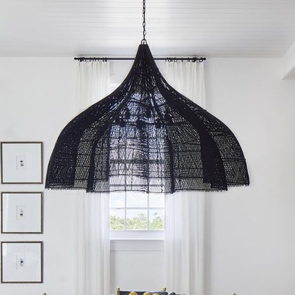 Justina Rattan Pendant Light Wabi Sabi Wicker Chandelier-Handwovenlamp