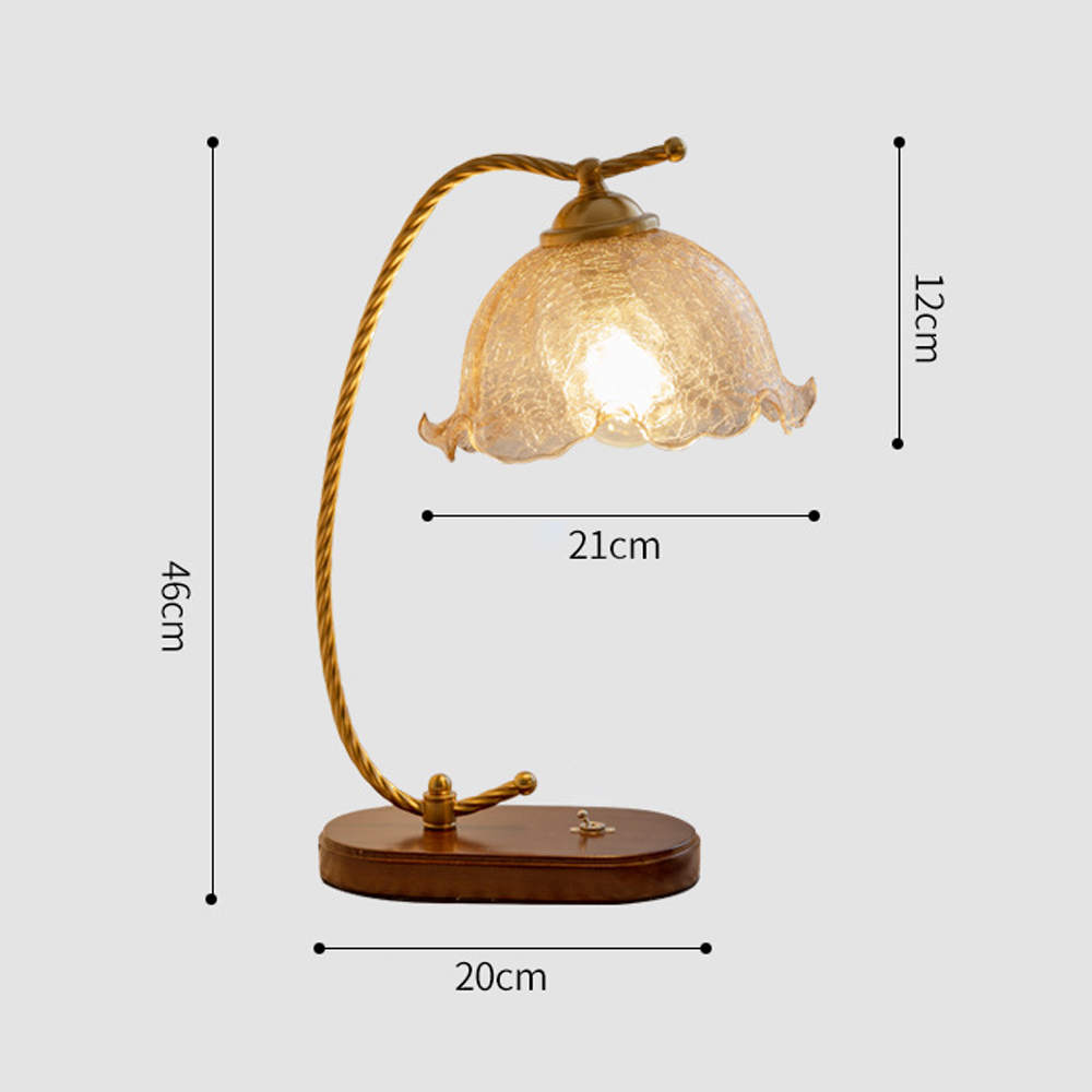 French Mid-Century Vintage Flower Table Lamp-Handwovenlamp