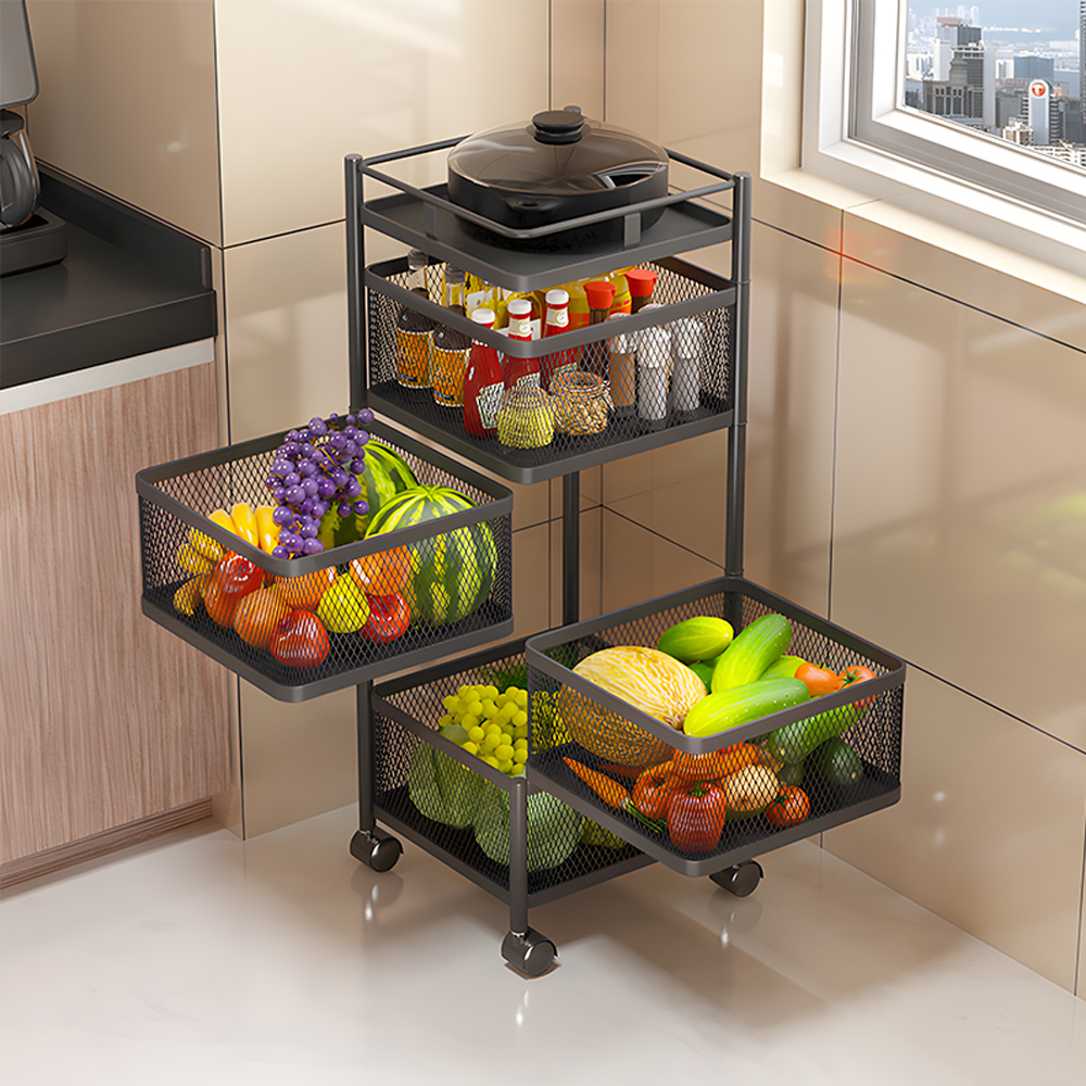 Multifunctional Kitchen Shelf Multi-layer Rotatable Storage Rack-Handwovenlamp