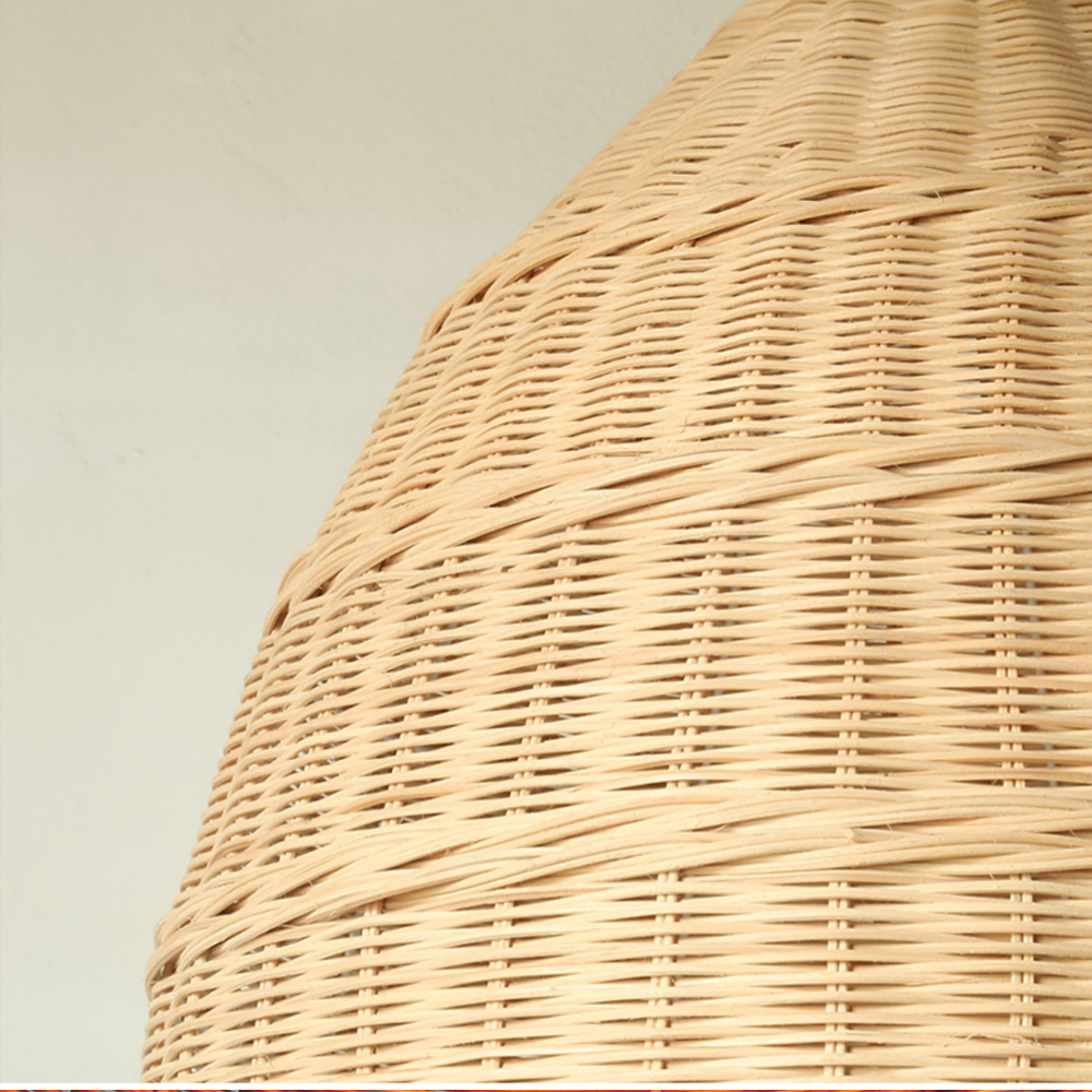 Wabi-sabi Retro Kitchen Island Rattan Chandelier Japanese Decorative Lamps-Handwovenlamp
