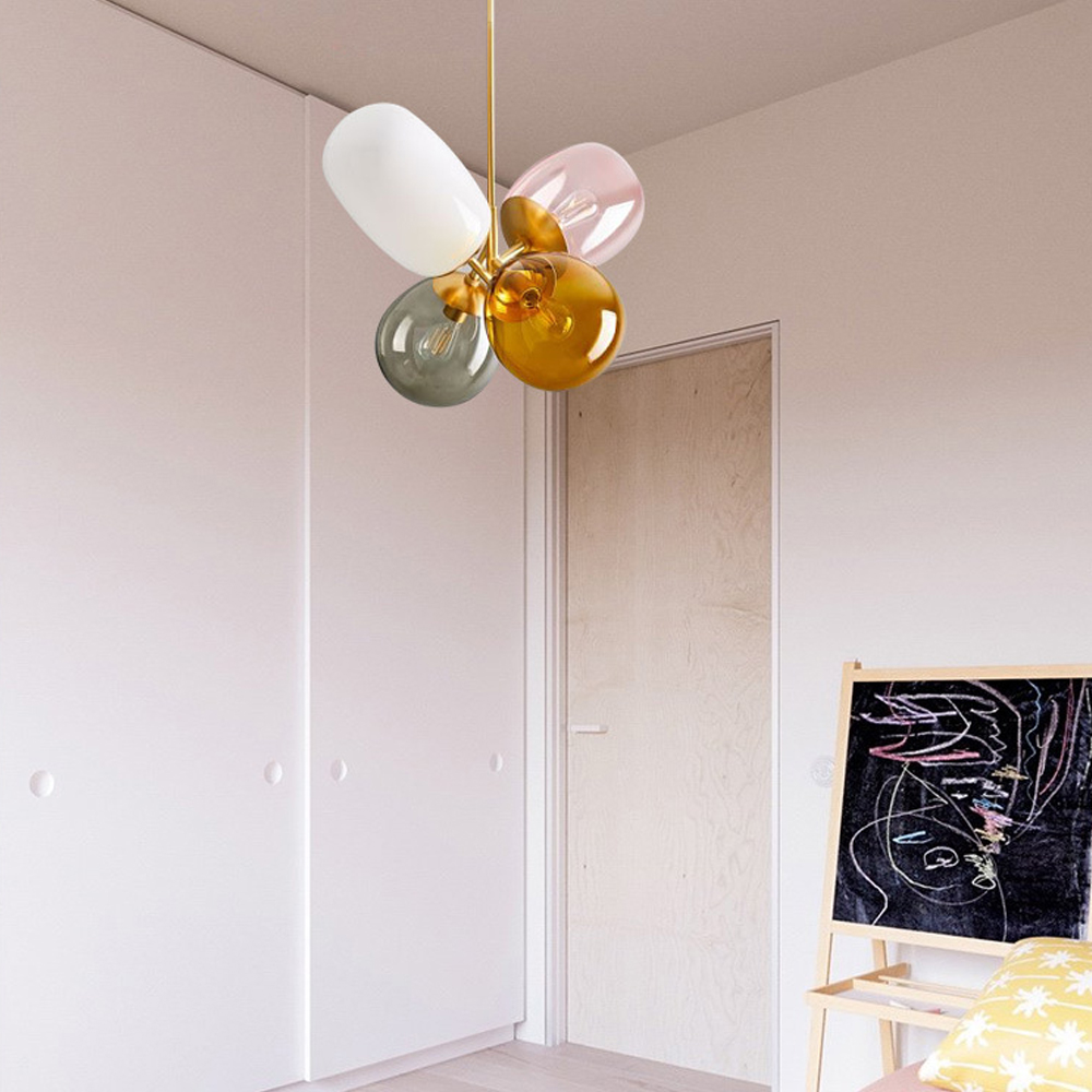 Nordic Glass Balloon Chandelier Children's Room Bedroom Lamps-Handwovenlamp