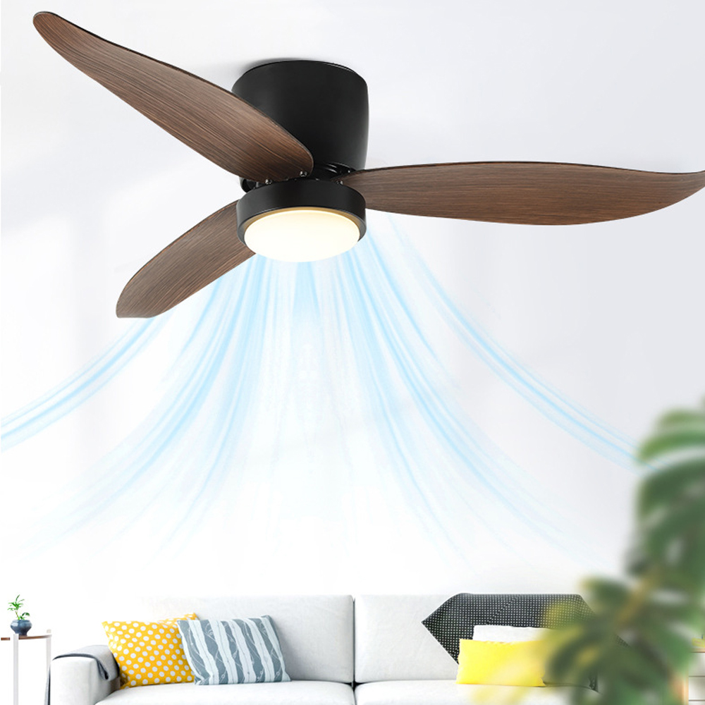 Nordic Living Room Smart Remote Control Ceiling Fan Lamp LED light Fan-Handwovenlamp