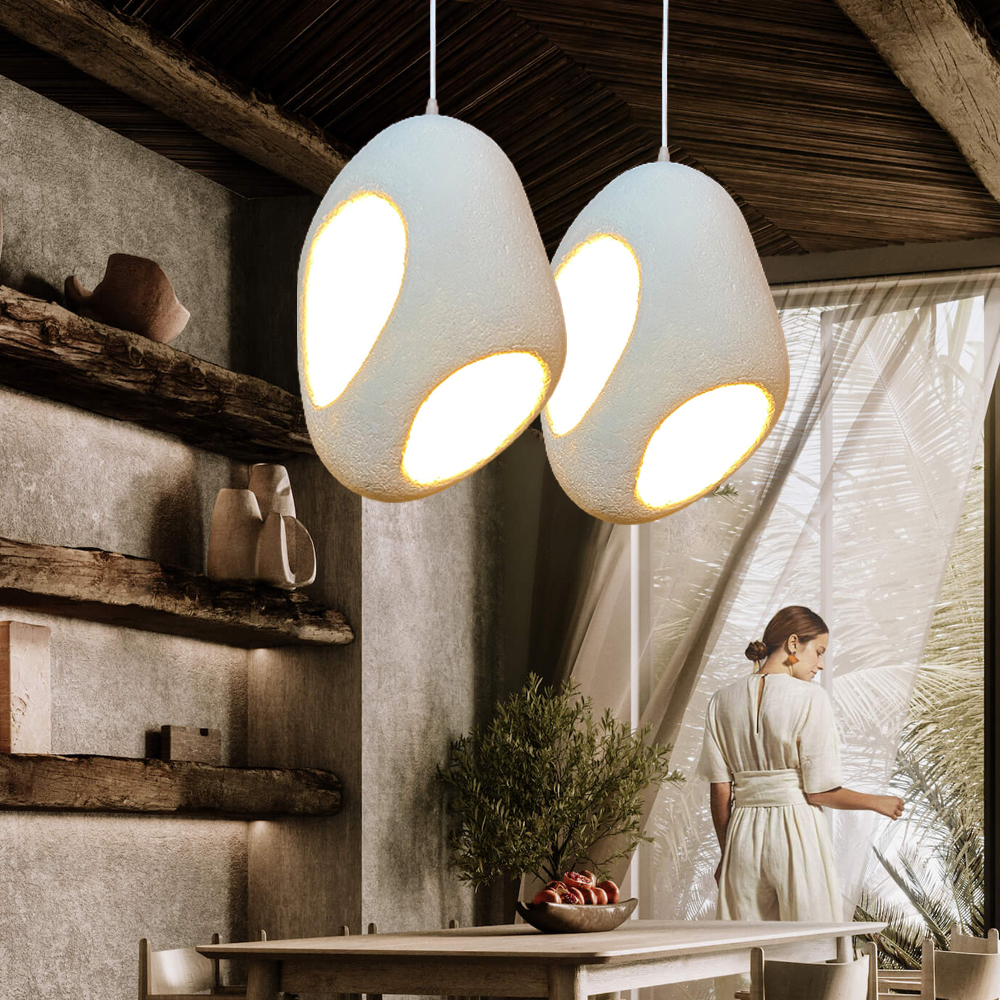 Minimalist Wabi-sabi Pendant Lights Loft Decor Hollow Design Hanging Lamp Fixture-Handwovenlamp