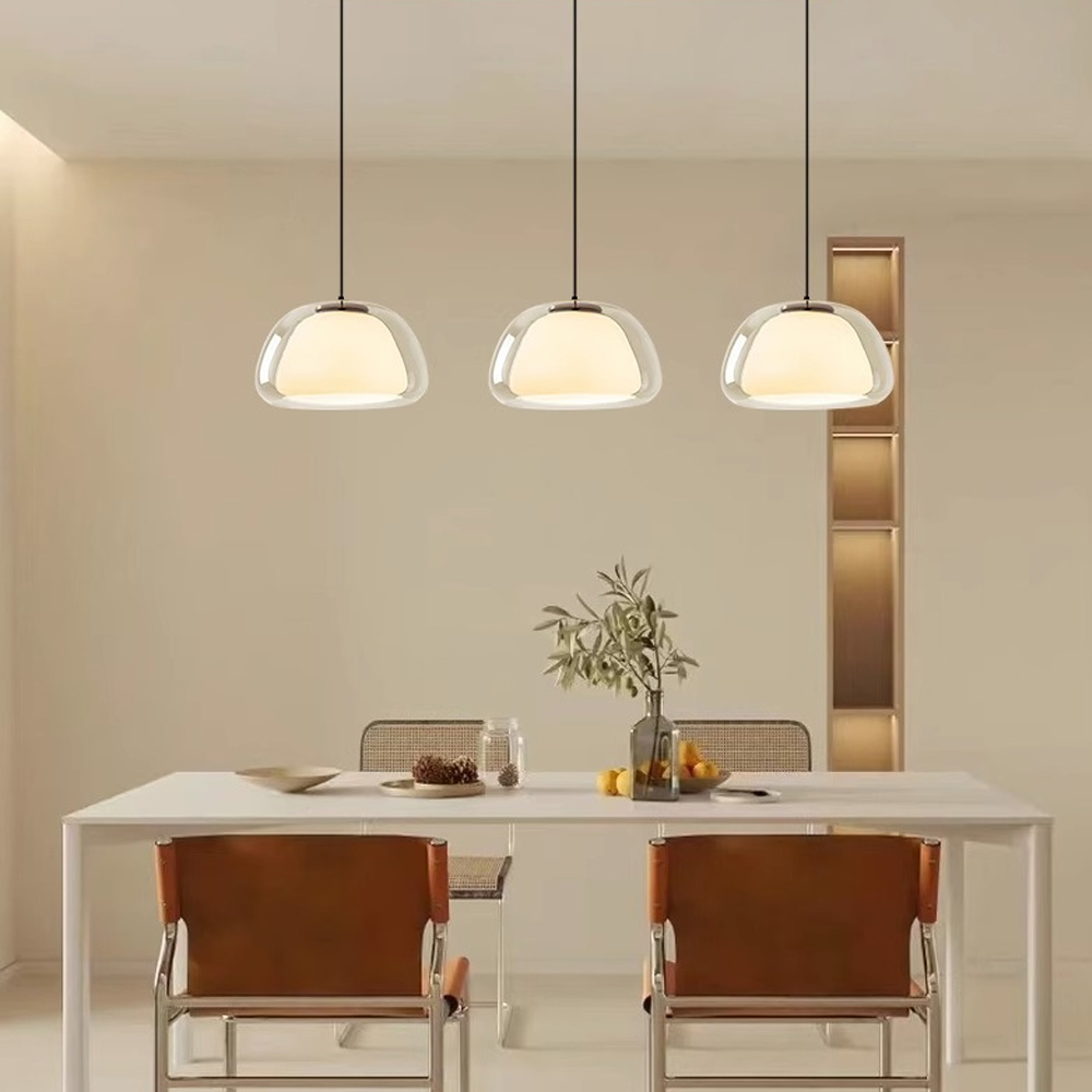 Danish Creative Cream Style Glass Pendant Light Simple Aisle Cafe Decorative Lamp-Handwovenlamp